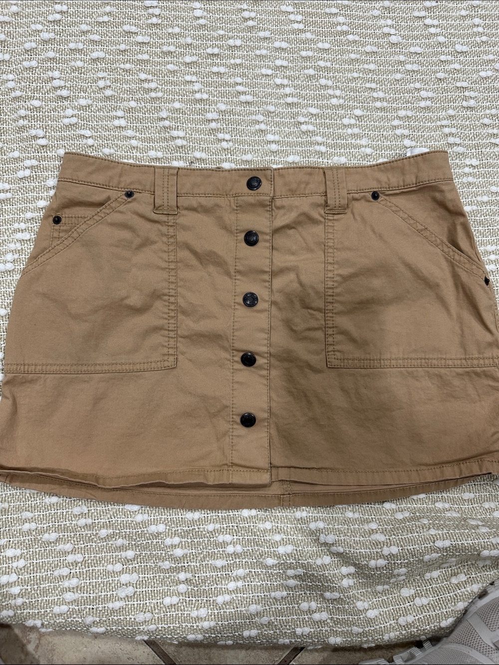 Abercrombie & Fitch Tan Button-Front Mini Skirt